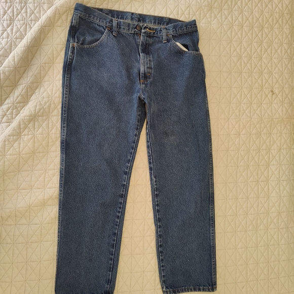 NWOT straight leg bleu denim jeans by Rustler Men's 36x29 - Picture 1 of 8